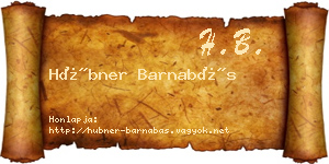 Hübner Barnabás névjegykártya